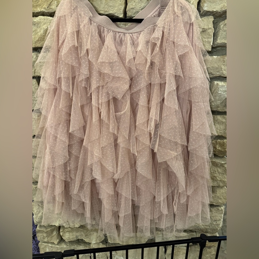 Anthropologie Layered Blush Skirt